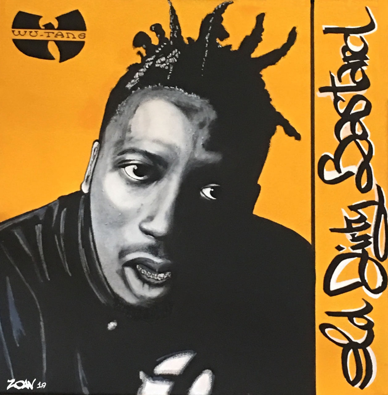 ODB aka Old Dirty Bastard ® par Zoav ; 40 x 40 ; peinture acrylique sur toile ; 2019